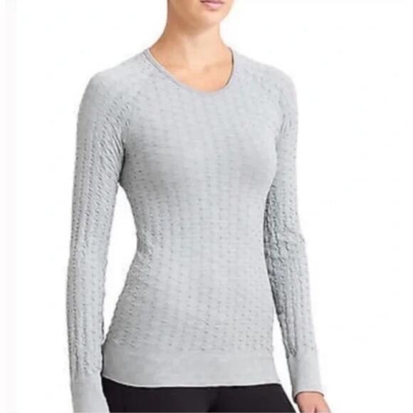 Athleta Epitomize Long Sleeve Top Quilted Pucker Running - Size M - Picture 1 of 6